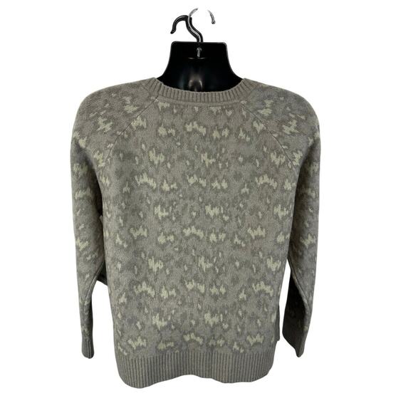 NWT Athleta Hawthorn Textured Crew Sweater Animal Print Sz XL Merino Wool Blend - Picture 2 of 15